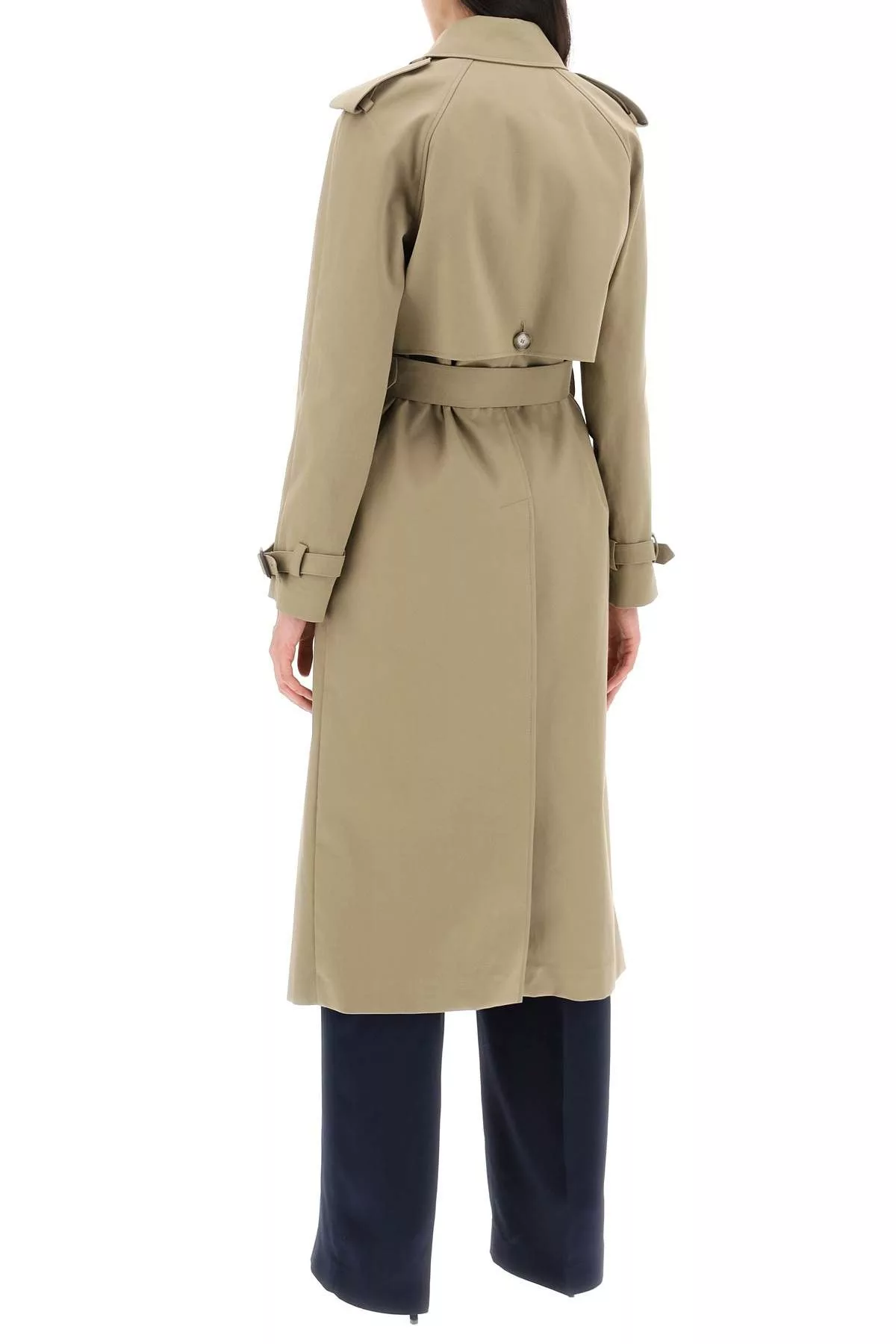 Stella McCartney Rain Jackets STELLA McCARTNEY Sustainable Cotton Double-Breasted Trench Green