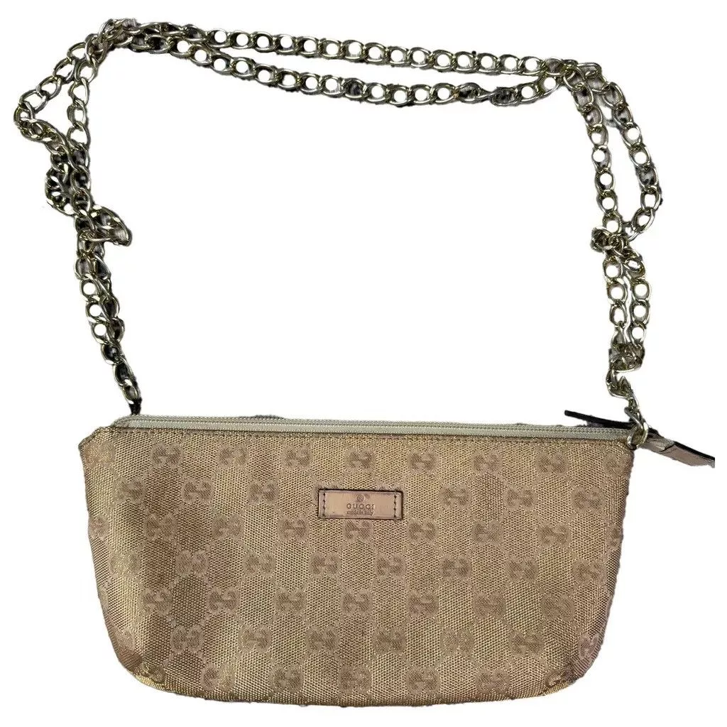Gucci Shoulder Bags Gucci GG Pochette Monogram Bag Beige