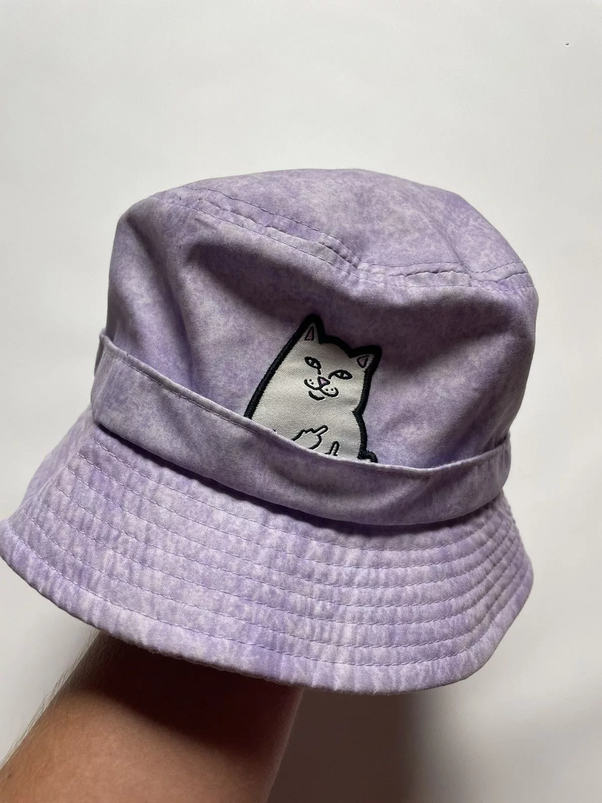 RIPNDIP Hats RIPNDIP Rip n Dip Cat Logo Bucket Hat Purple Streetwear