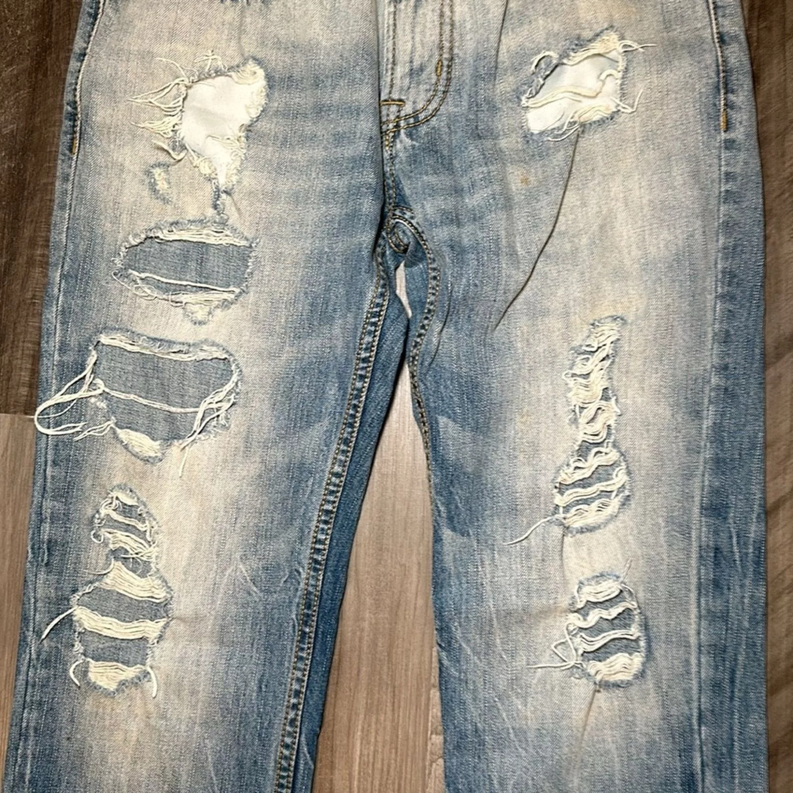 American Eagle Outfitters Denim American Eagle Outfitters American Eagle Distressed Slim Straight Jeans - 29x32 Blue