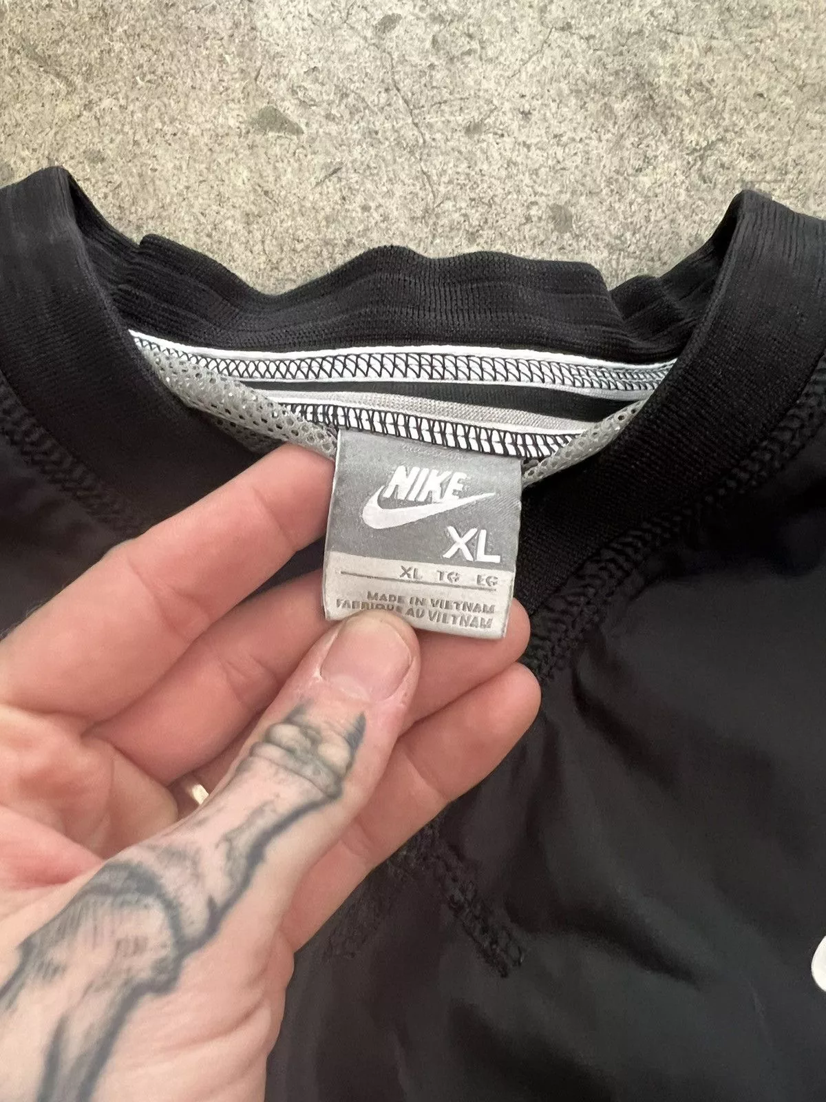 Nike Light Jackets Nike × Vintage Vintage Y2K Nike windbreaker nylon pullover mini swoosh XL Black