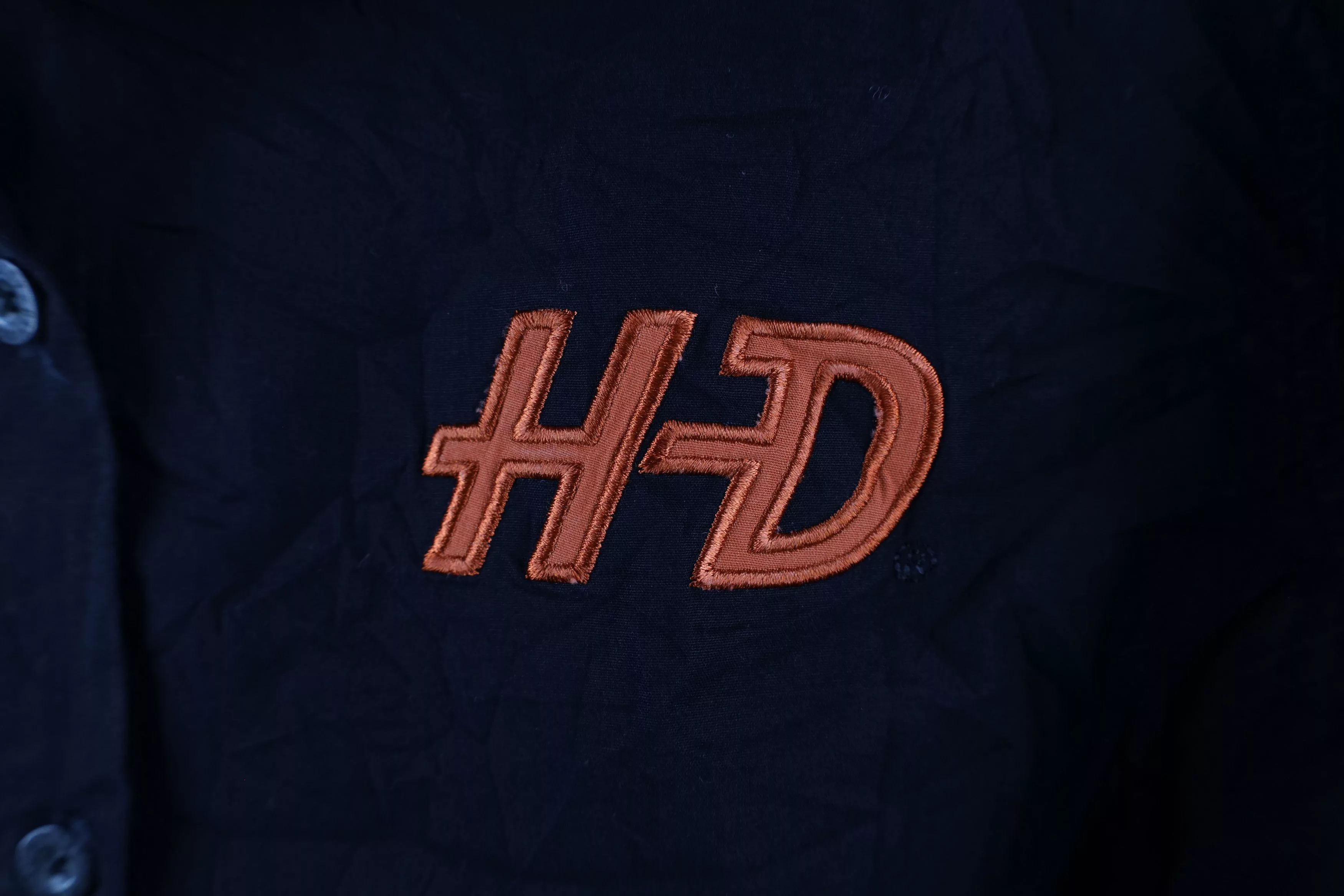 Harley Davidson Button Ups Harley Davidson × Vintage Vintage Harley Davidson Out Collared Mechanic Button Shirt Multi