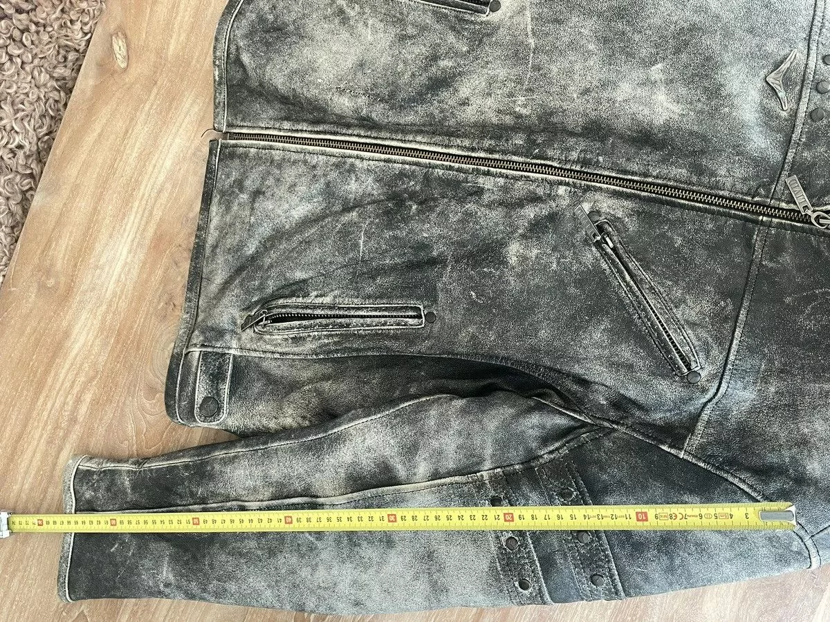 Vintage Leather Jackets Vintage Distressed Grey Leather Rider Jacket Gray