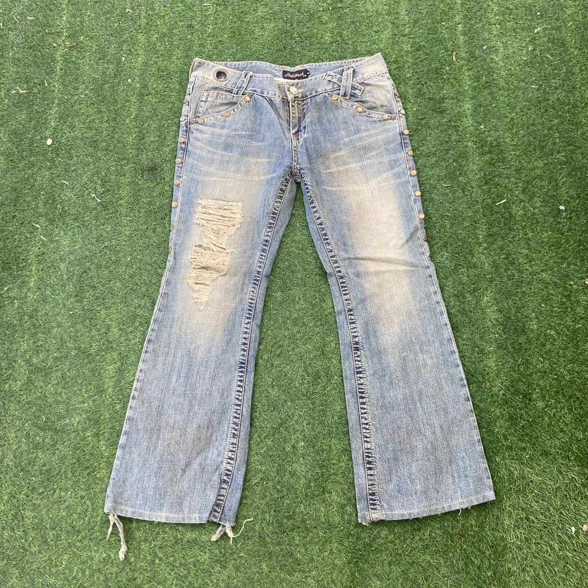 Vanquish Denim VANQUISH BOOTCUT RIPED STYLE JEANS Blue