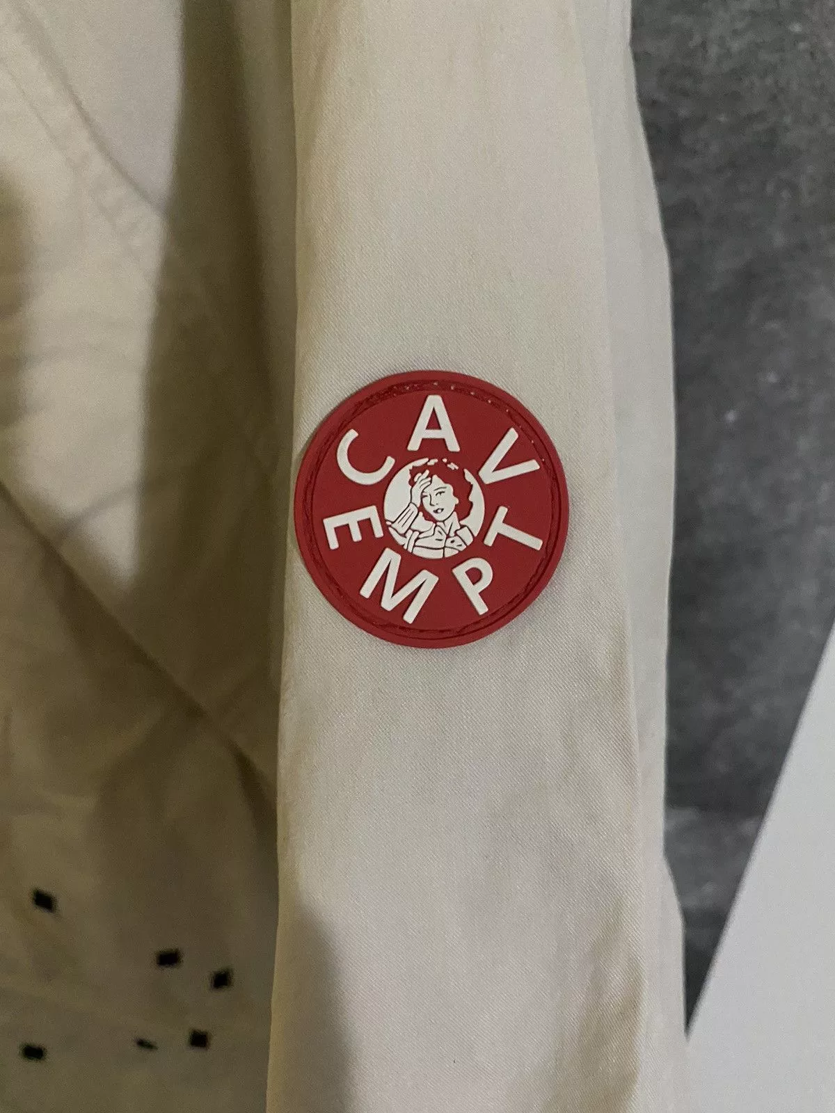 Cav Empt Parkas Cav Empt Pixel Embroidery Pullover Parka White