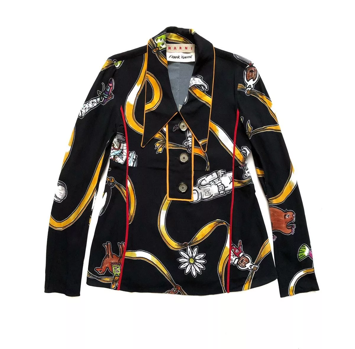 Marni Button Ups Marni viscose shirt X Frank Navin Cracker Jacks print Black
