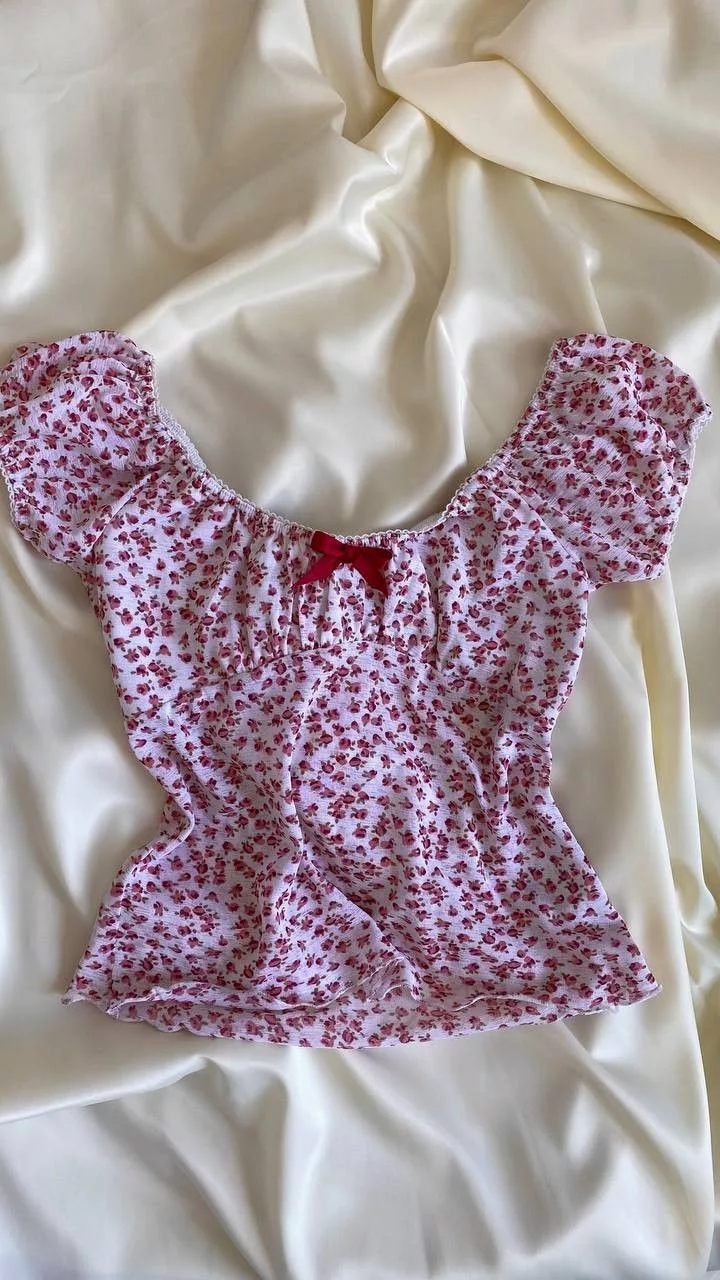Vintage Crop Tops Vintage coquette tank top Red