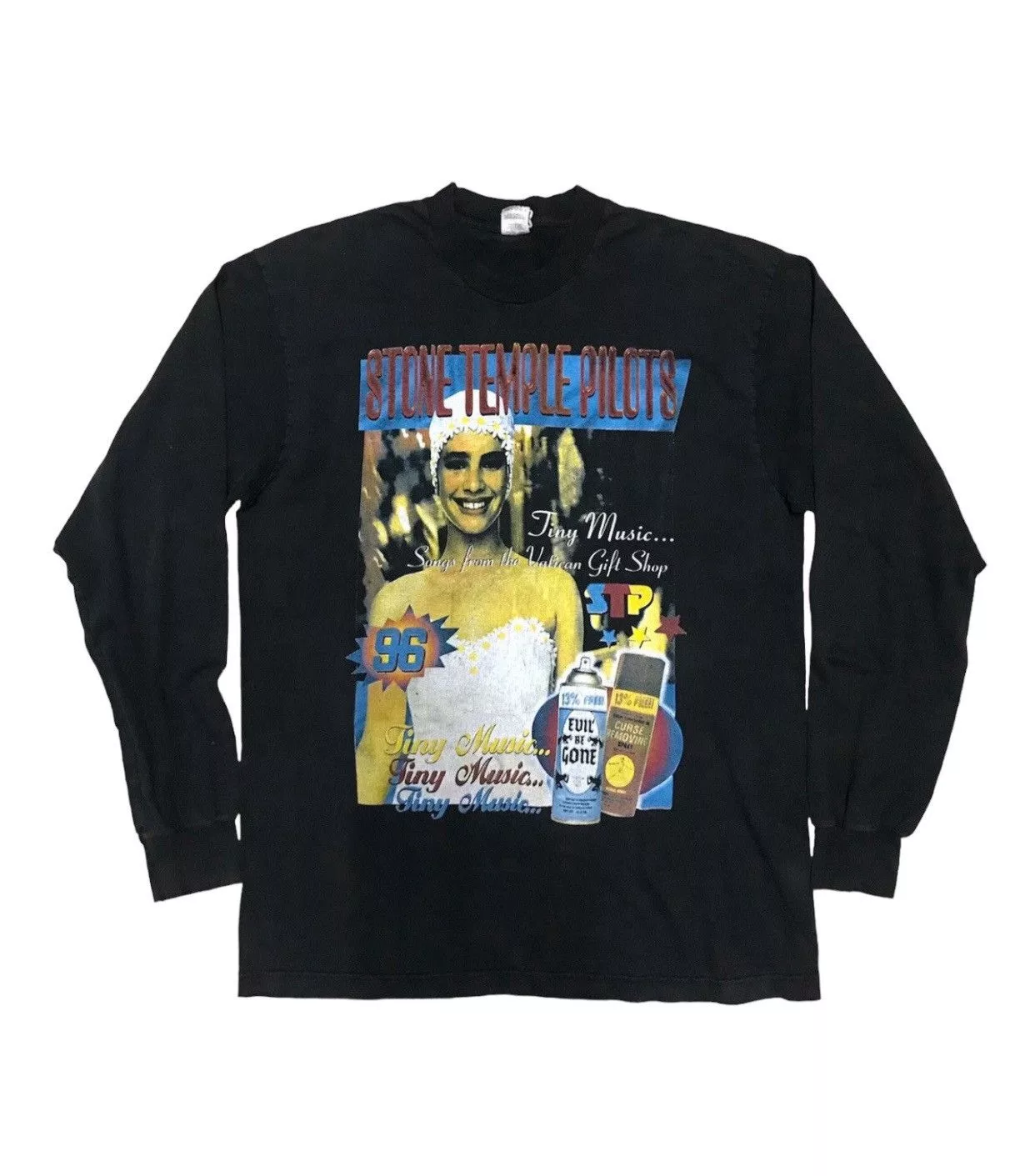 Band Tees Long Sleeve T Shirts Band Tees × Vintage Vintage 90s Stone Temple Pilots Grunge Band Tee Shirt Black