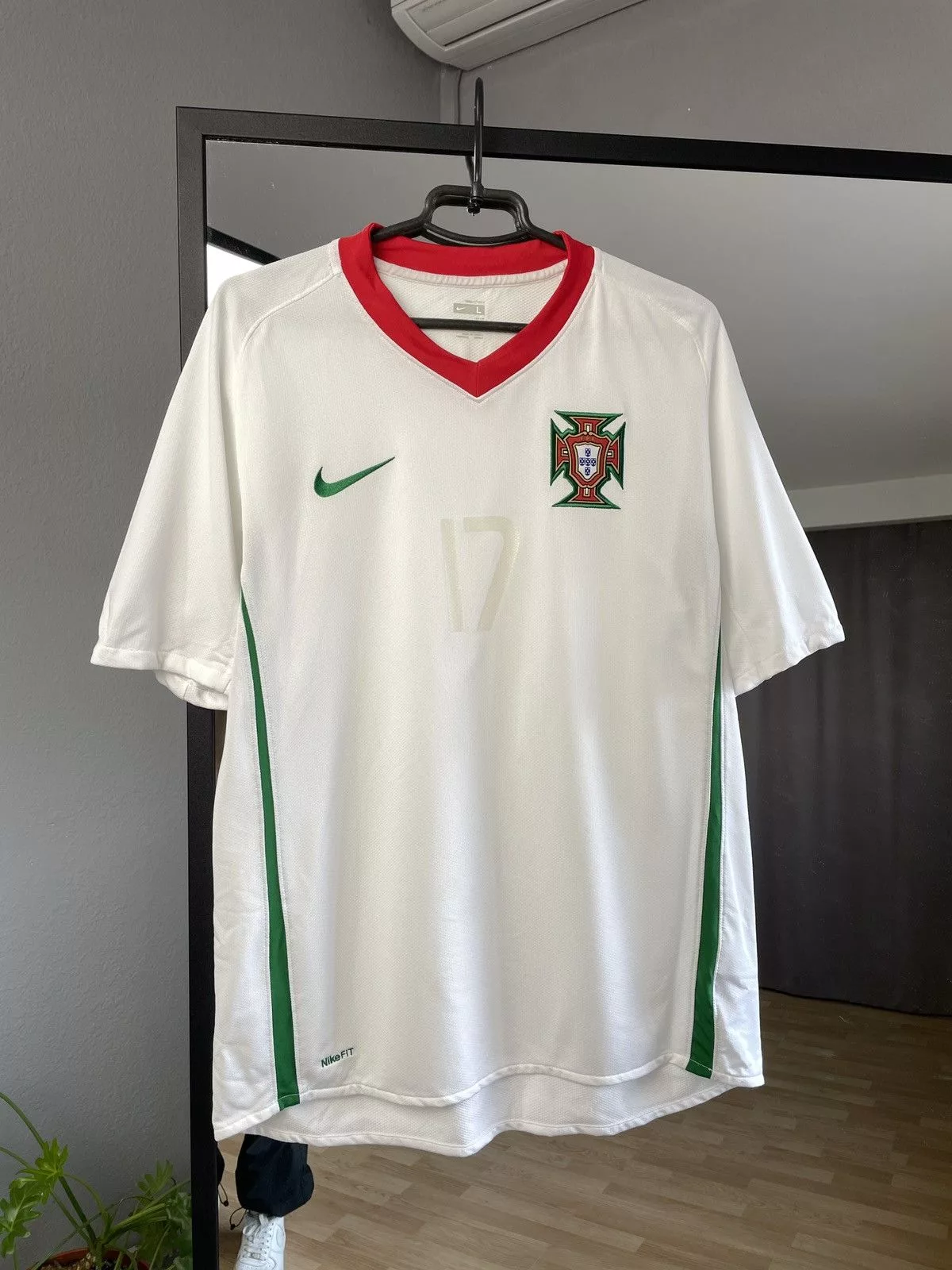 Nike Long Sleeve T Shirts Nike × Vintage Vintage Nike Portugal 2008/10 Away Soccer Football Quaresma White