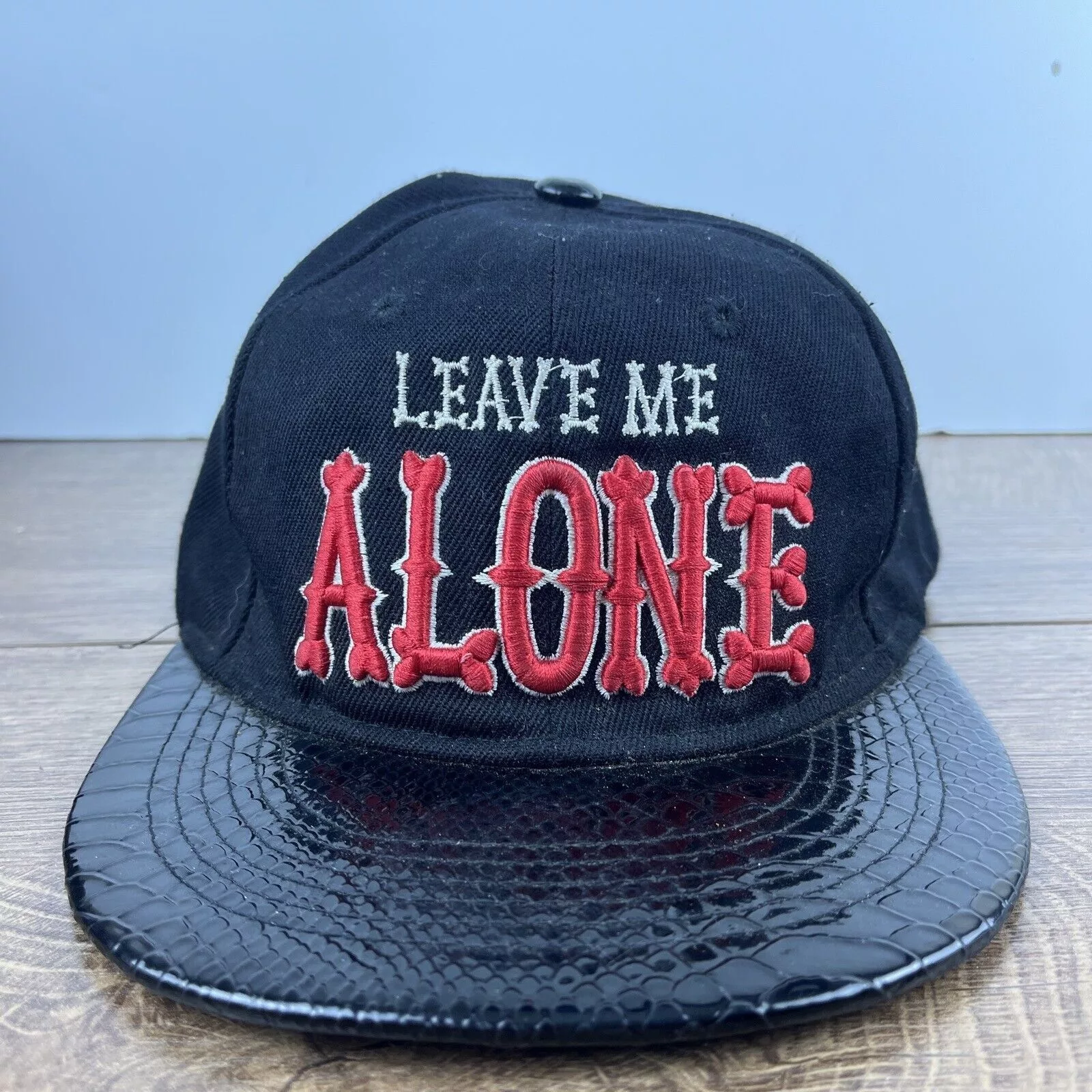 Other Hats Other Leave Me Alone Hat Leave Me Alone Hat Snapback Adjustable Ad Black
