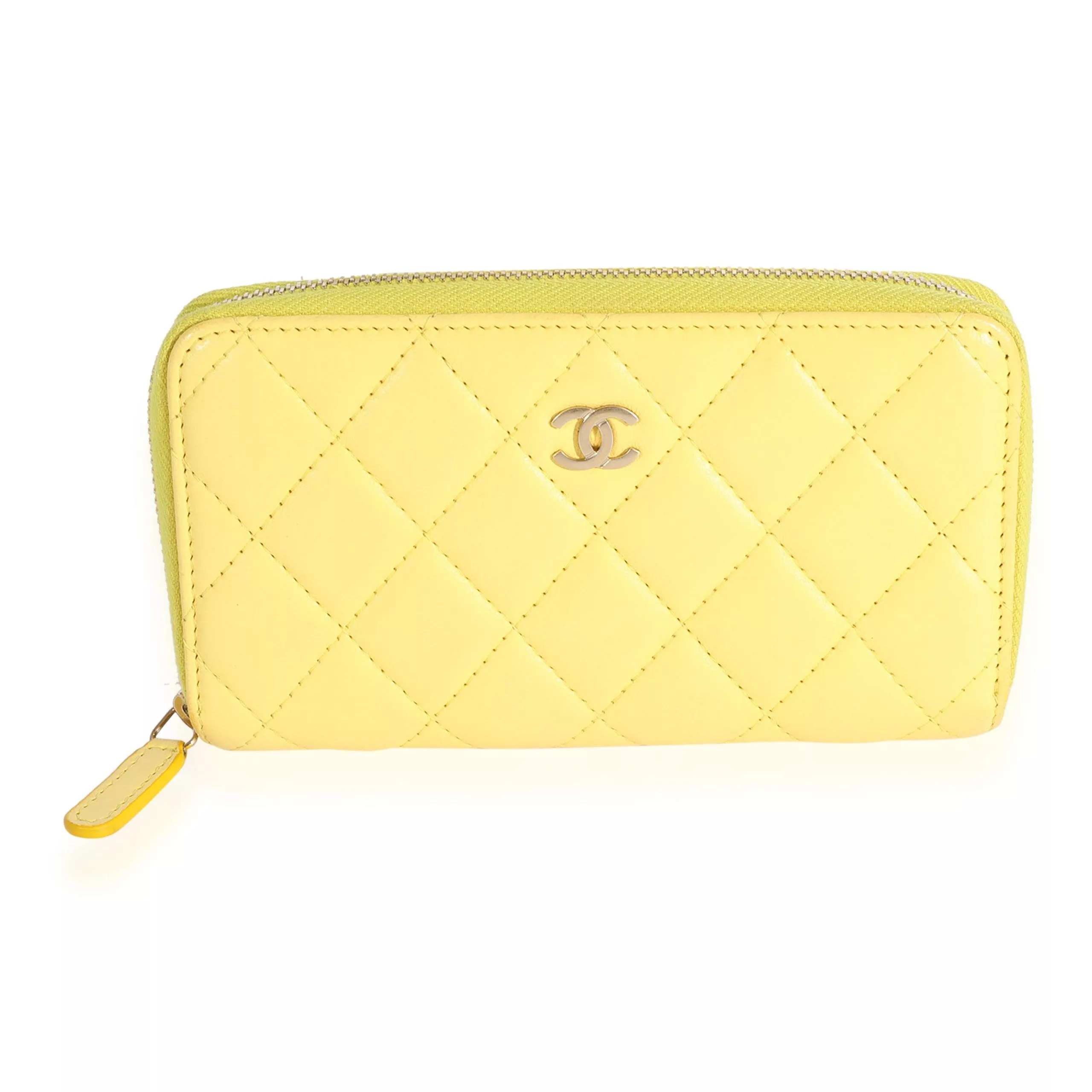 Chanel Rings Chanel Yellow Quilted Lambskin Medium Zip-Around Wallet