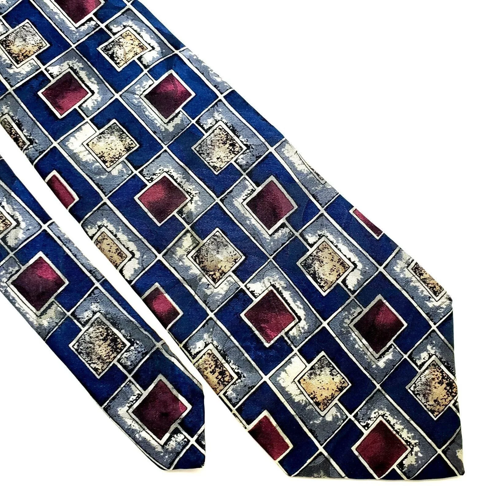 Robert Talbott Ties Pocketsquares Robert Talbott Robert Talbot Studio Silk Tie Blue Geometric Print Classic