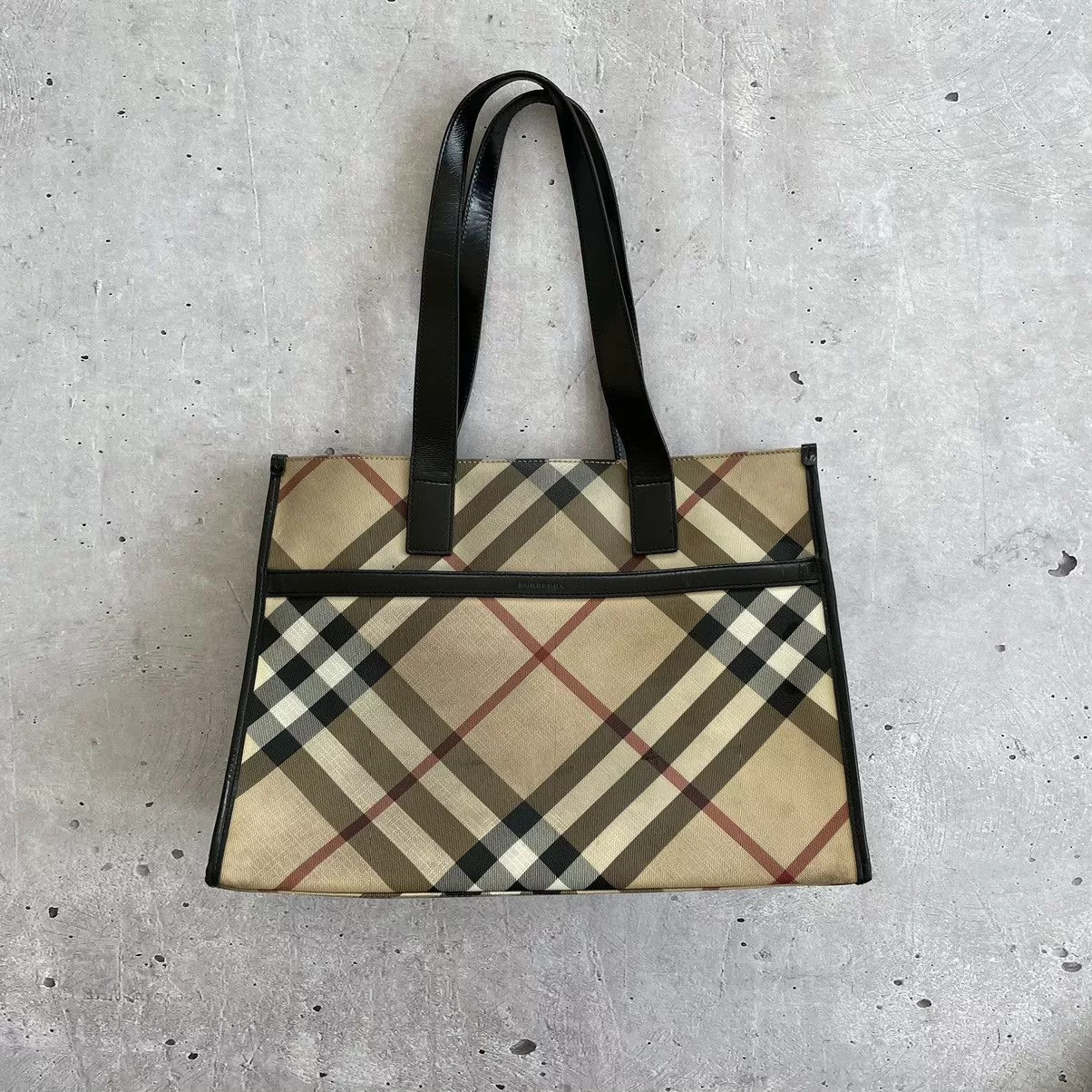 Burberry Handle Bags Burberry × Vintage RARE Burberry monogram handle bag y2k Beige Luxury