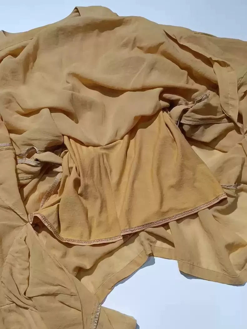 Maison MIHARA YASUHIRO Light Jackets Maison MIHARA YASUHIRO Mihara Yasuhiro's early bat sleeve cloak collarless belt coat Yellow