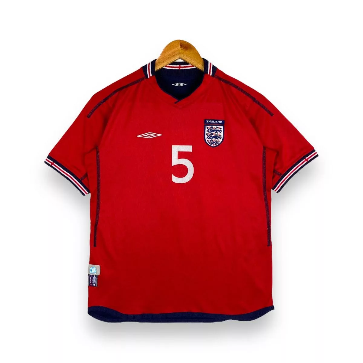 Umbro Short Sleeve T Shirts Umbro × Vintage 2002 UMBRO ENGLAND REVERSIBLE KIT JERSEY RIO FERDINAND Red