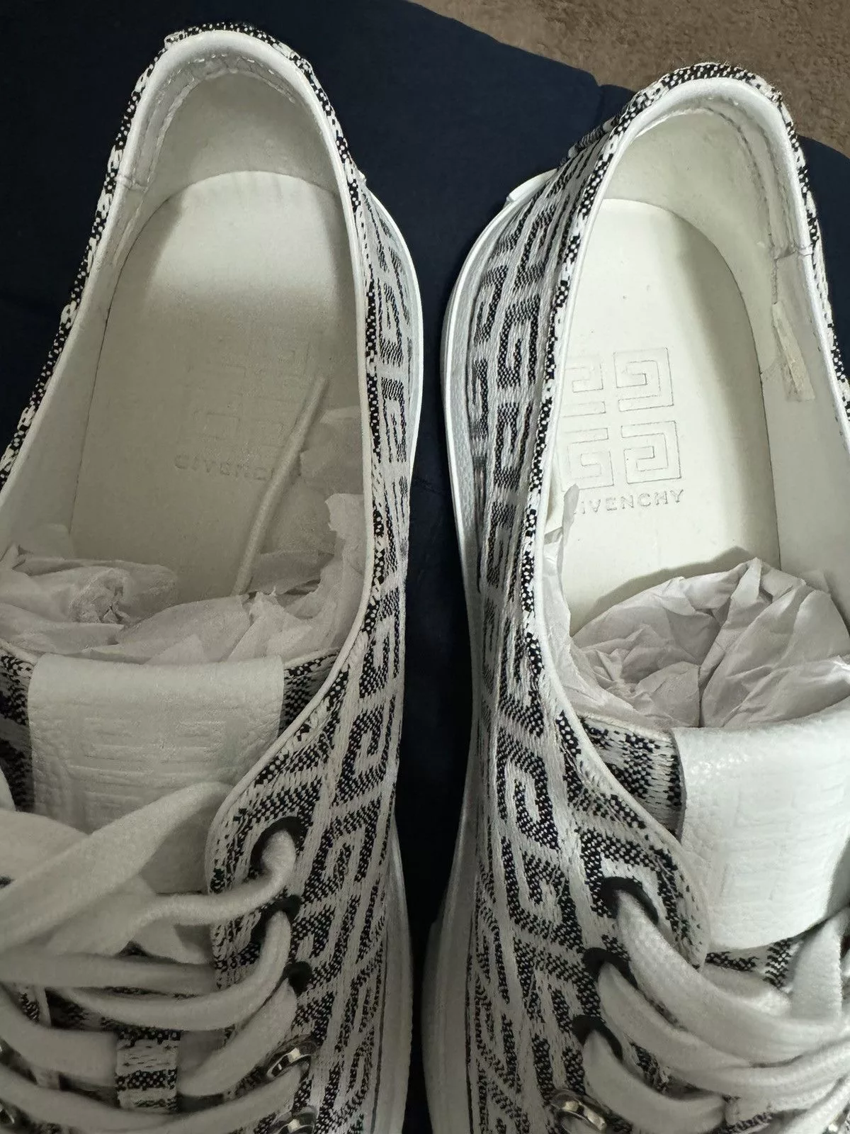 Givenchy Low Top Sneakers Givenchy Men's City Allover Logo Canvas Low-Top Sneakers Black