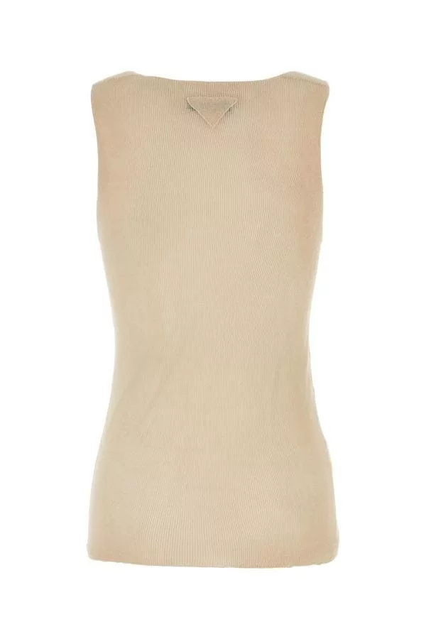 Prada Polos Prada Sand Cotton Tank Top Multi