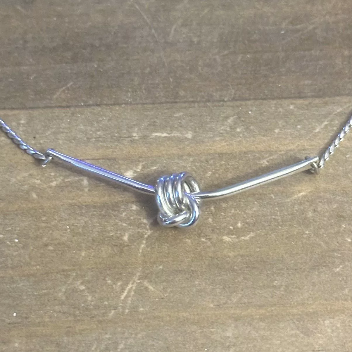Monet Necklaces Vintage Monet love knot necklace Silver