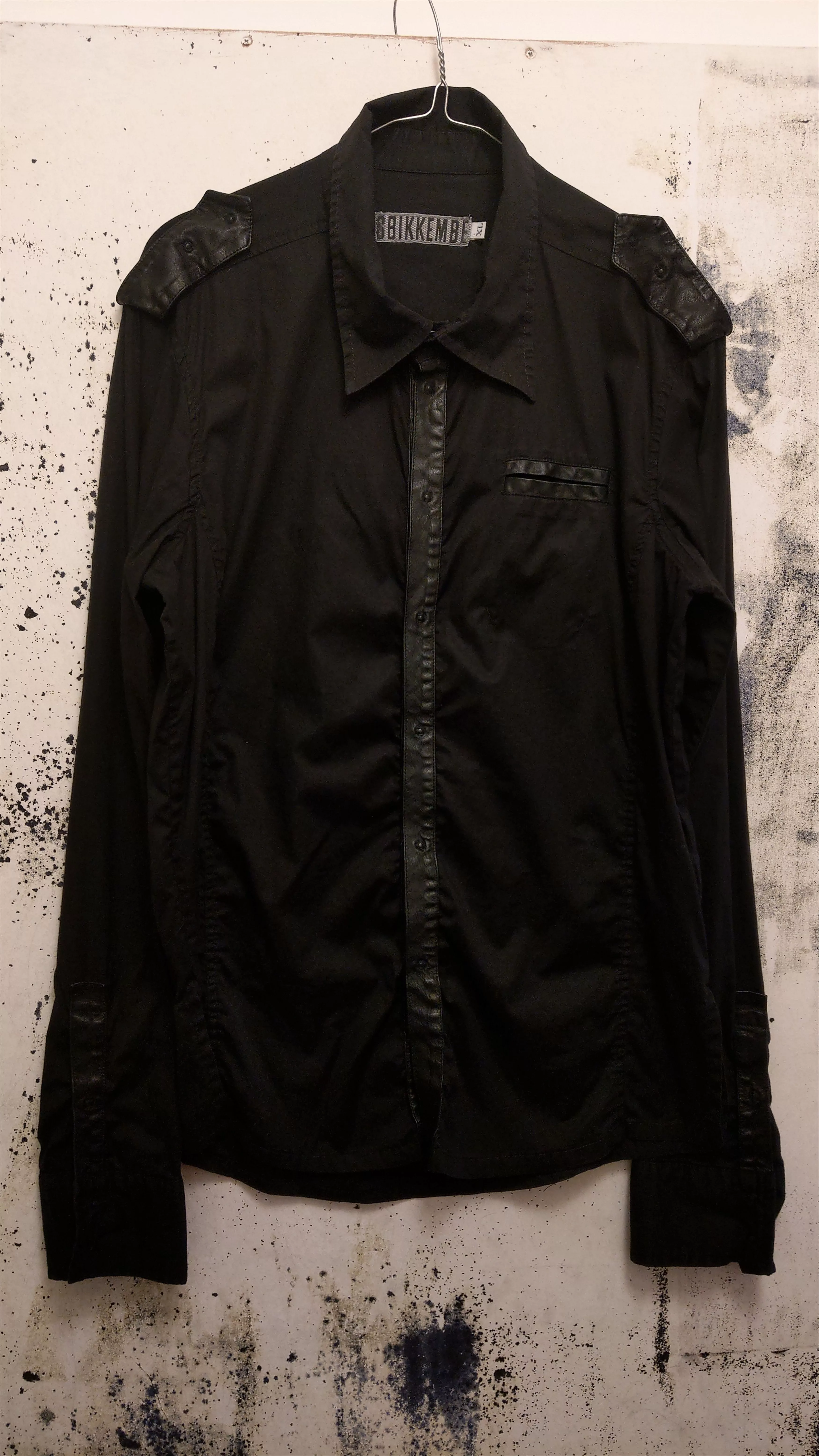 Dirk Bikkembergs Shirts Button Ups Dirk Bikkembergs Leather Goth Shirt 2012 Black