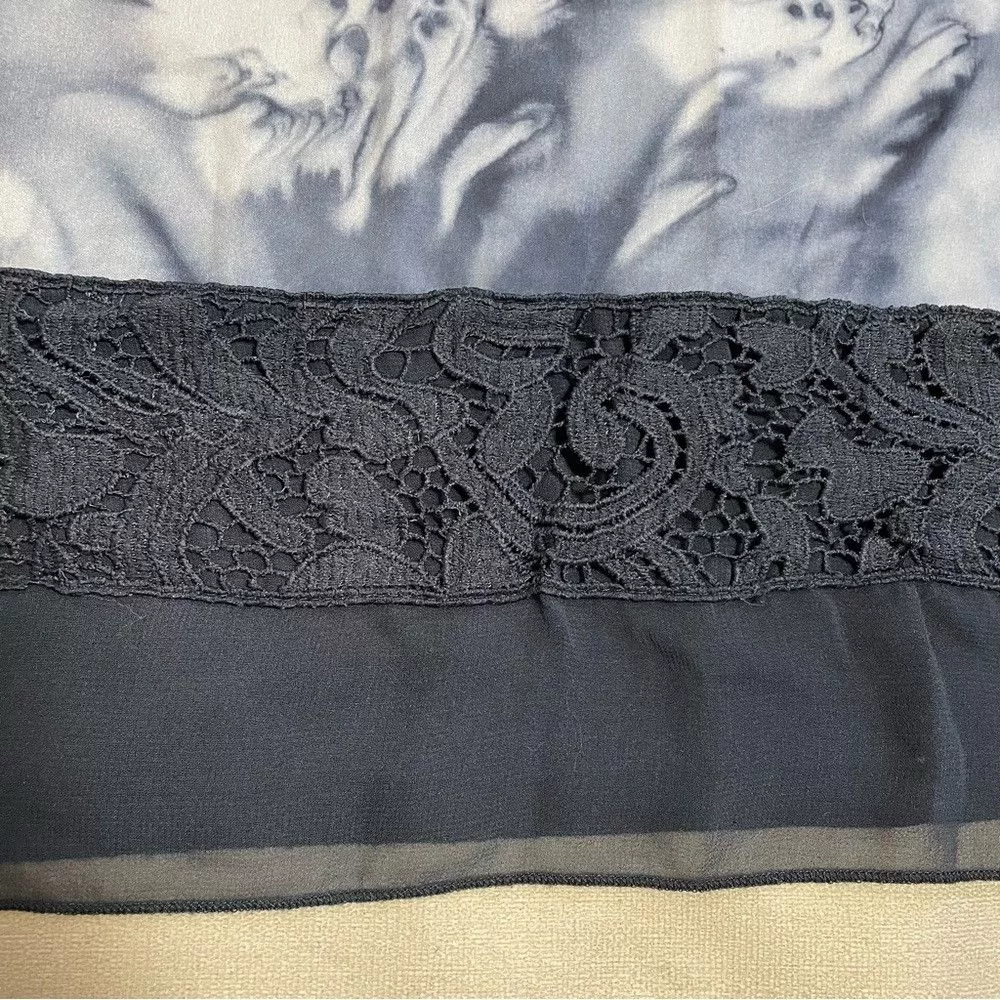 Chicos Sweaters Chicos Chico's Blue Floral Sweater Size 2 US L