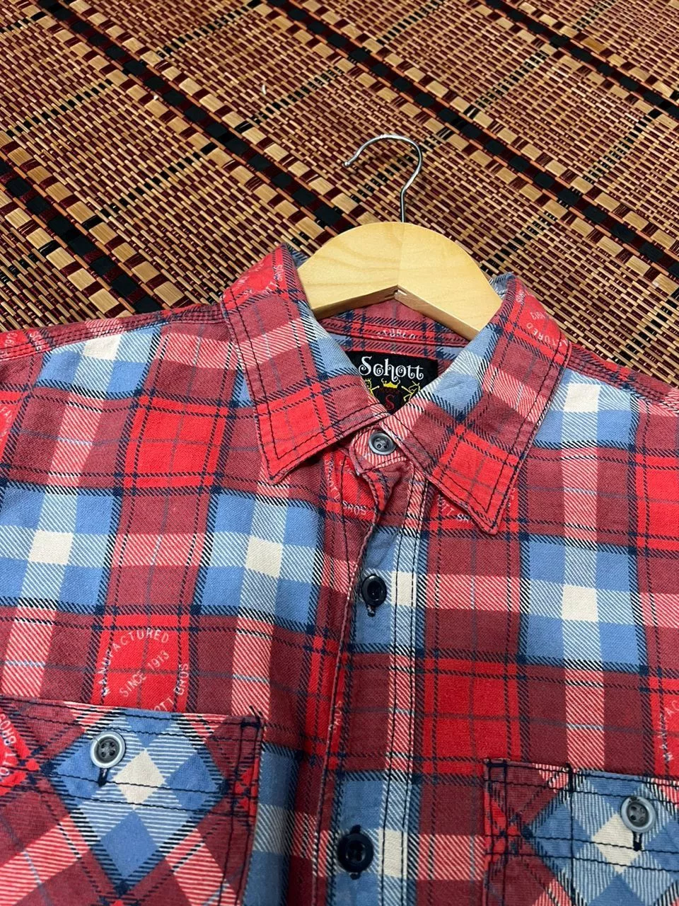 Schott Shirts Button Ups Schott Bros NYC Flannel Red