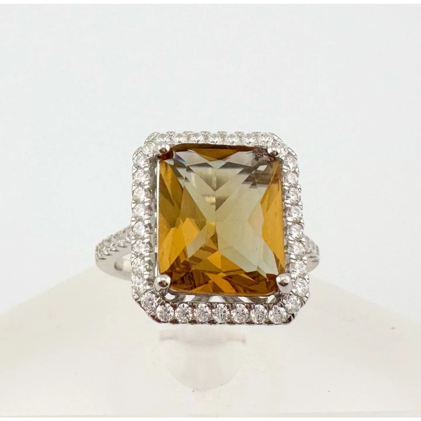 Other Rings Other Elegant Emerald Cut Lab Created Sultanite Ring - Beautiful Silver