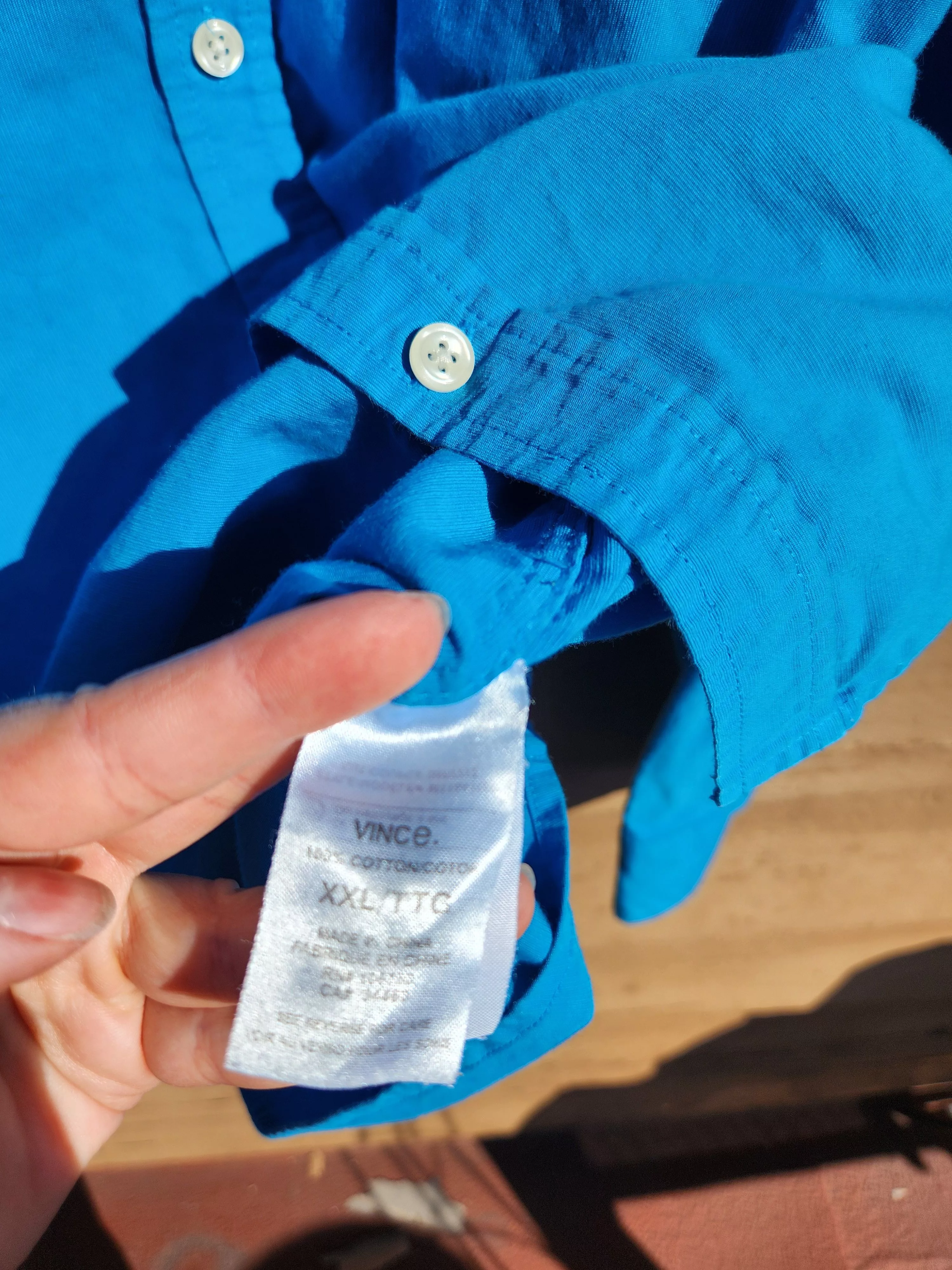 Vince Shirts Button Ups Vince textured button down Blue