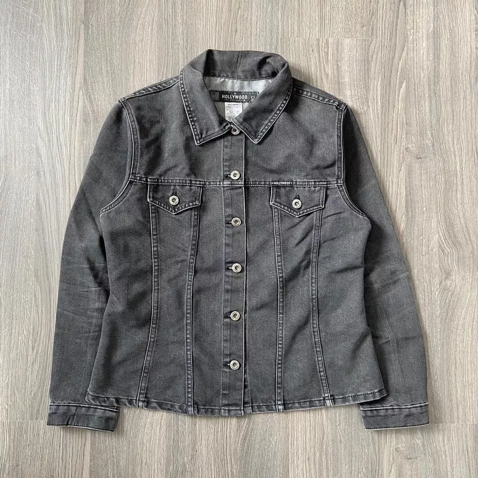Vintage Denim Jackets Vintage 1990s Faded Grey Denim Jacket Gray
