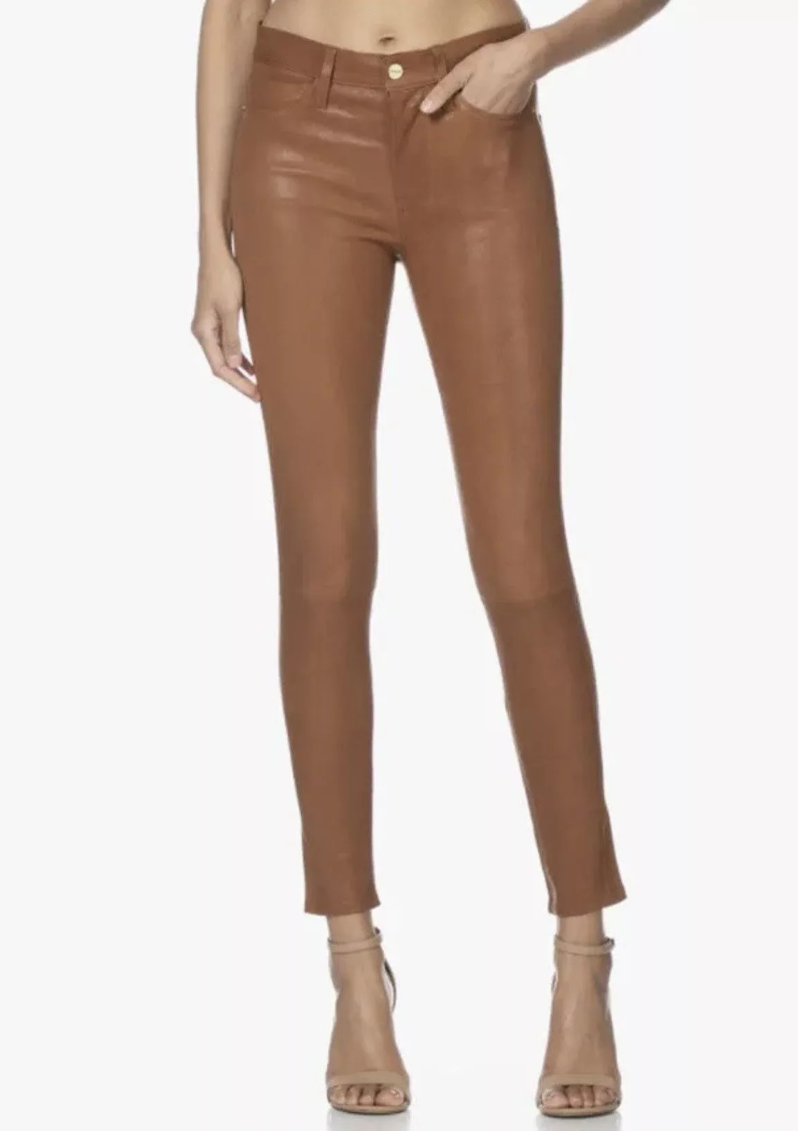 Frame Jeans Frame Le High Skinny Leather Jean Brown