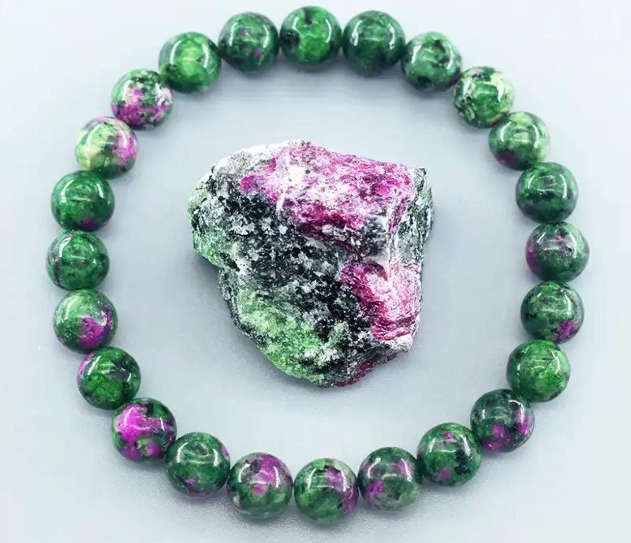 Vintage Bracelets Vintage Natural Stone Bead Bracelet Green Streetwear