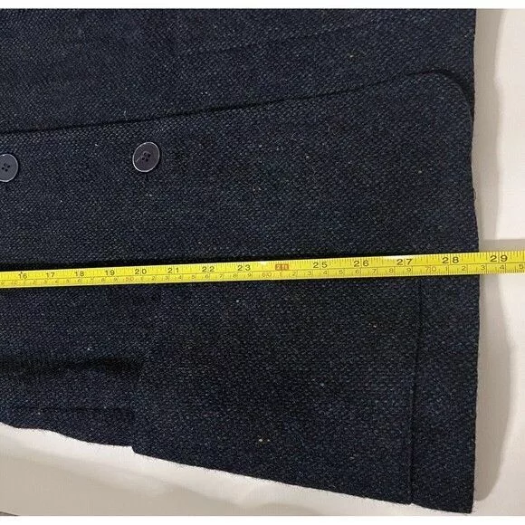Sandro Blazers SANDRO Tweed 100% Wool Lined Blazer Jacket Buttons Blue