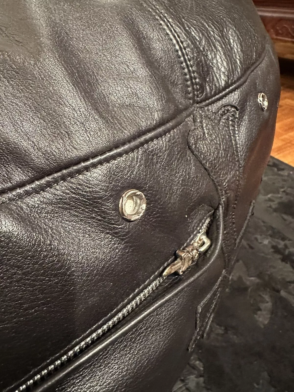 Chrome Hearts Miscellaneous Chrome Hearts Leather Bean Bag Black