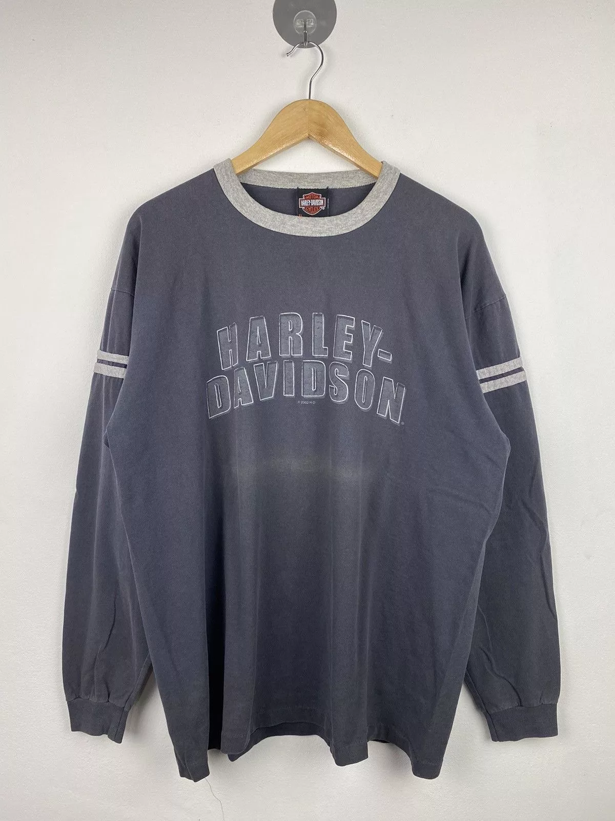 Harley Davidson Long Sleeve T Shirts Harley Davidson × Vintage Vintage Y2K Harley Davidson Longsleeve T-shirt Gray