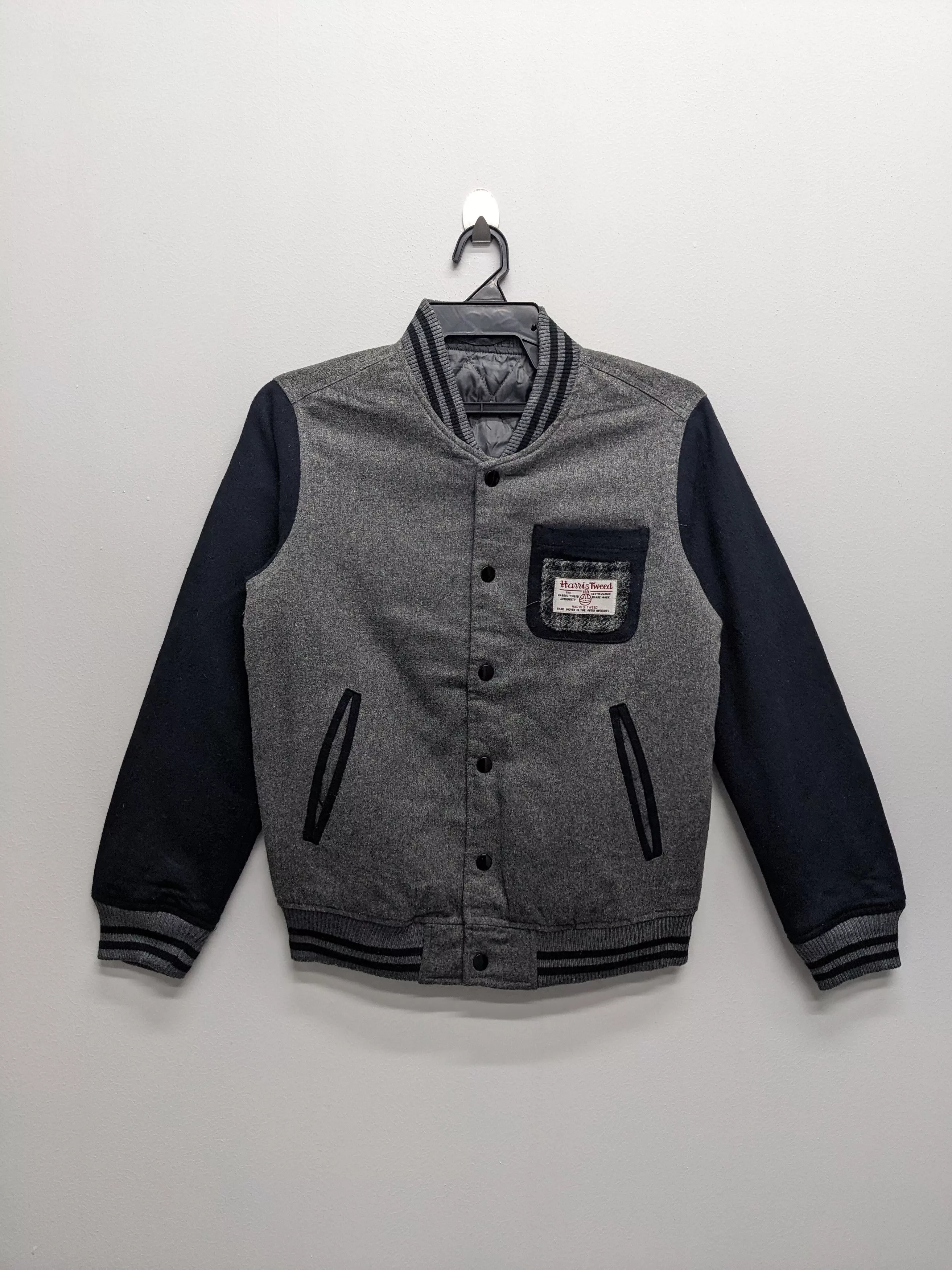 Harris Tweed Light Jackets Harris Tweed HARIS TWEED VARSITY JACKET SINGLE POCKET Multi Vintage