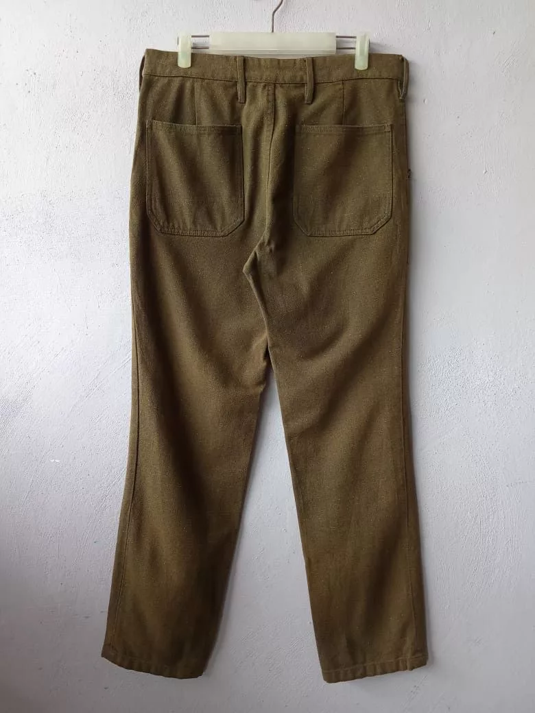 Global Work Cropped Pants Global Work Herringbone Army Style Pants Brown