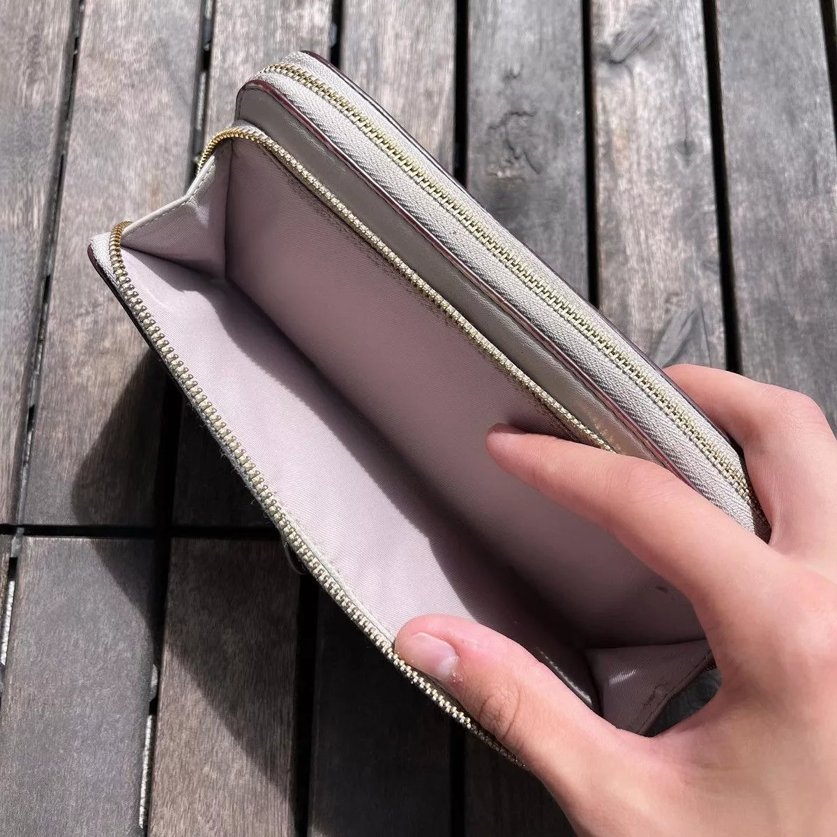 Coach Wallets Coach Long Zip Around Wallet Beige