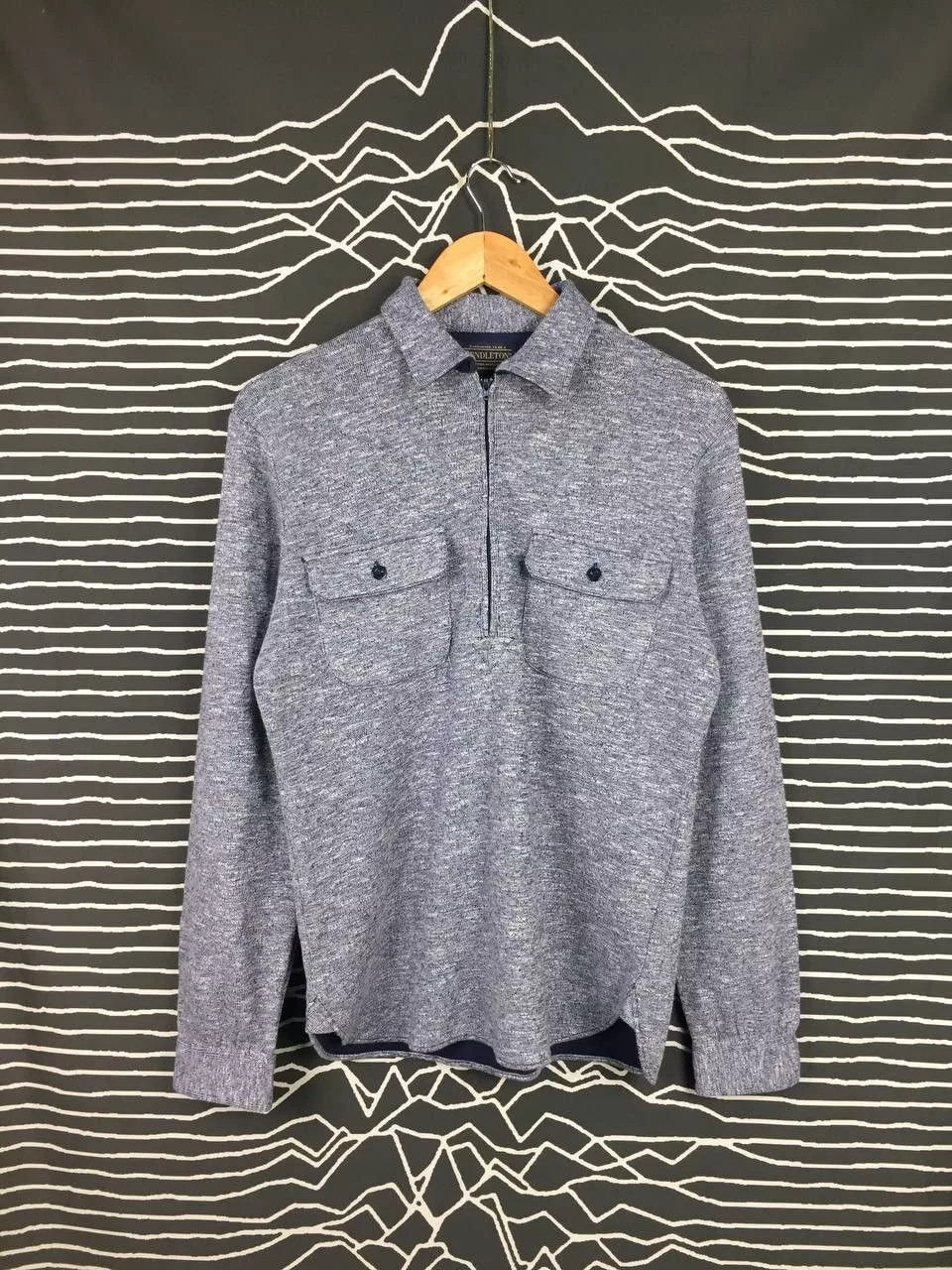 Pendleton Sweatshirts Hoodies Pendleton × Vintage Vtg Pendleton Woolen Mills Double Pocket Sweatshirt Gray Streetwear