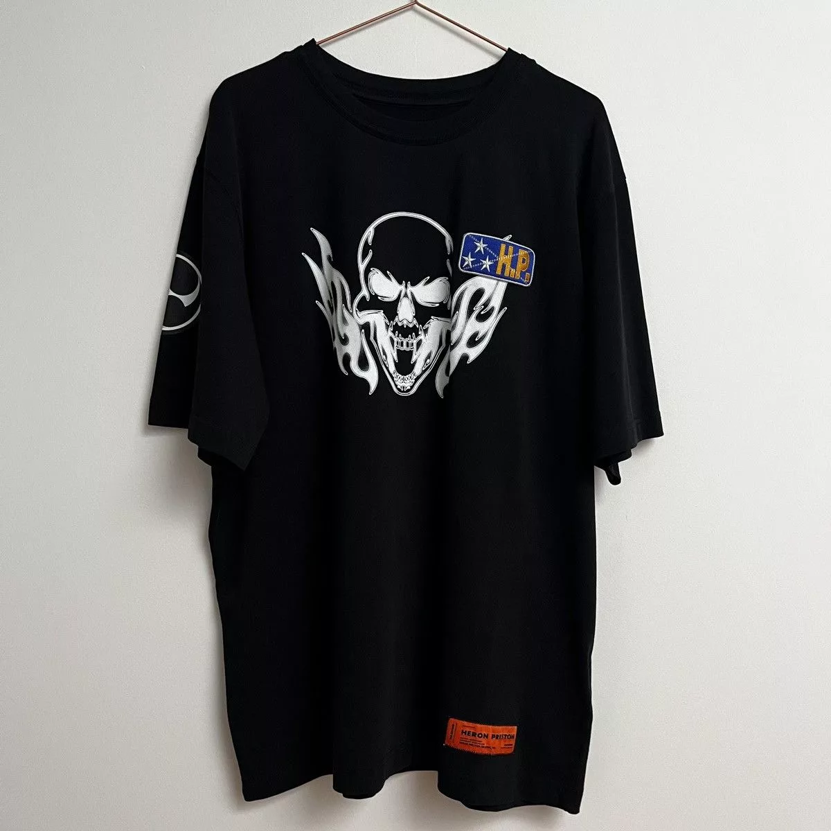 Heron Preston Short Sleeve T Shirts Heron Preston Flame Skull T Shirt (unisex) Black