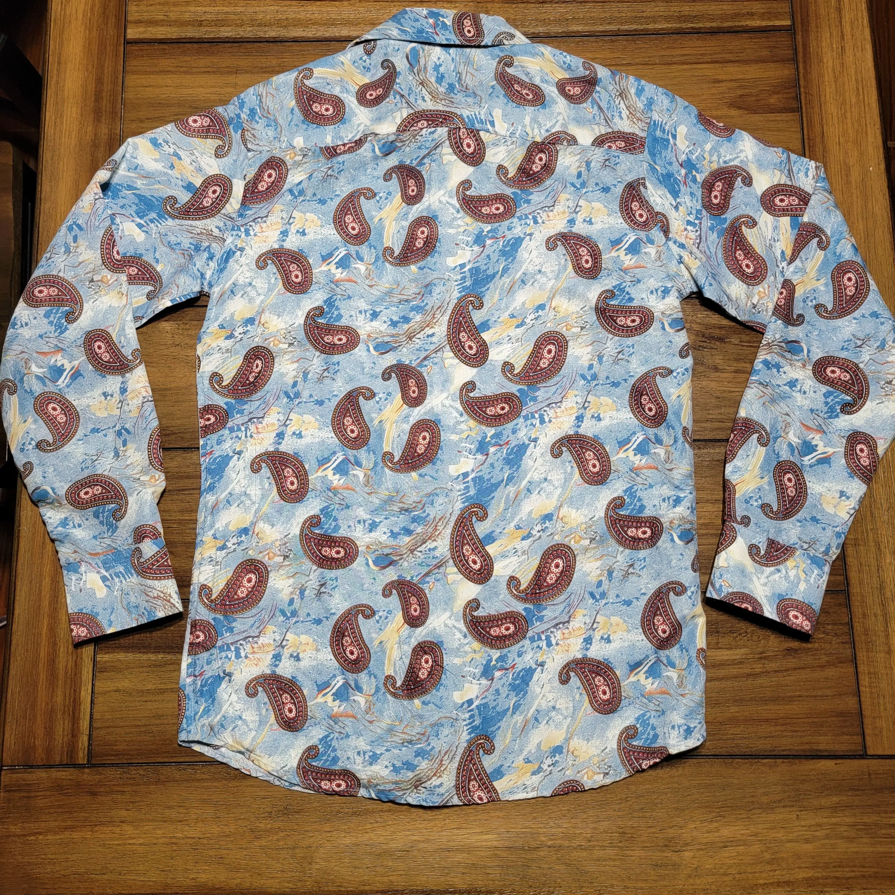 The Silver Stone Shirts Button Ups The Silver Stone Silver Stone Collection LS Lg Paisley Shirt - Size Small NWT Blue