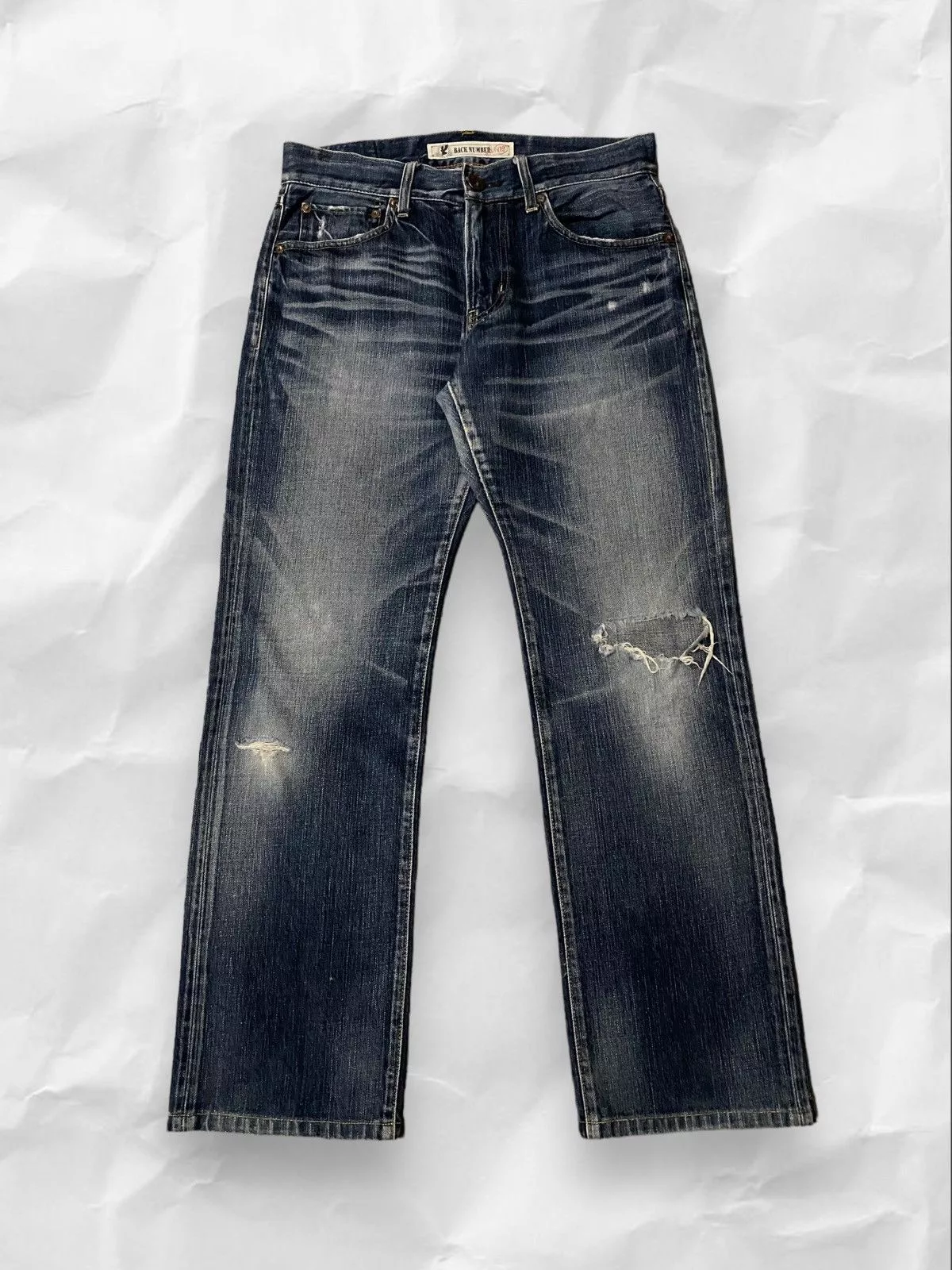 If Six Was Nine Denim If Six Was Nine × Japanese Brand × Vintage Back Number Japan Distressed Dark Blue Wash Denim Jeans