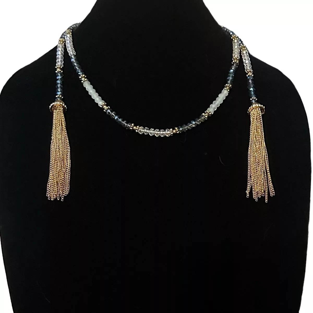 Other Necklaces Other Crystal bead lariat necklace Blue