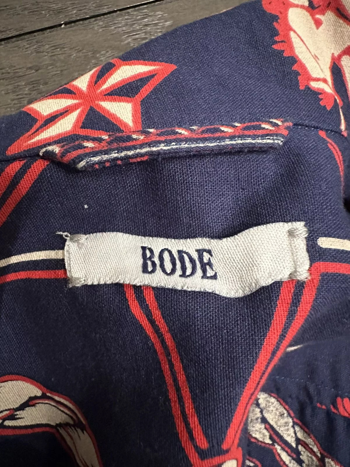 Bode Shirts Button Ups Bode Western Cowboy Themed Button up Blue