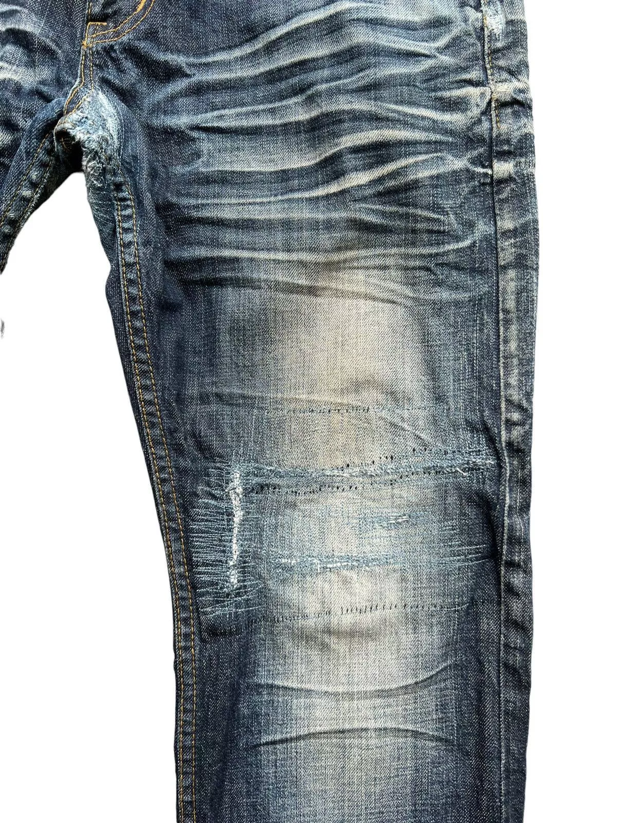 Japanese Brand Denim Japanese Brand Distressed Faded Denim Jeans 36x35 Blue Streetwear