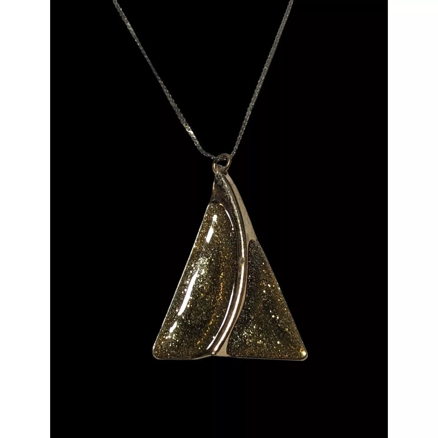 Other Necklaces Other Gold Glitter Triangle Pendant Necklace
