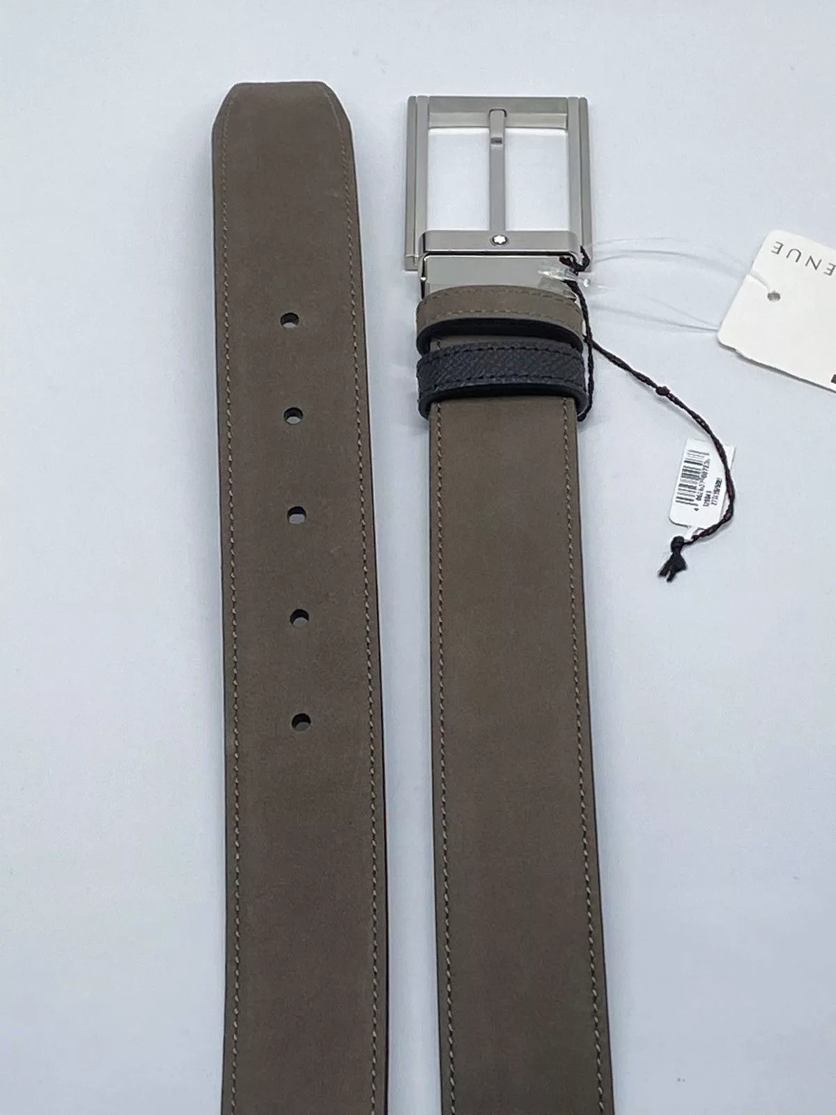 Montblanc Belts Montblanc Trapeze Adjustable & Reversible Leather Belt Gray