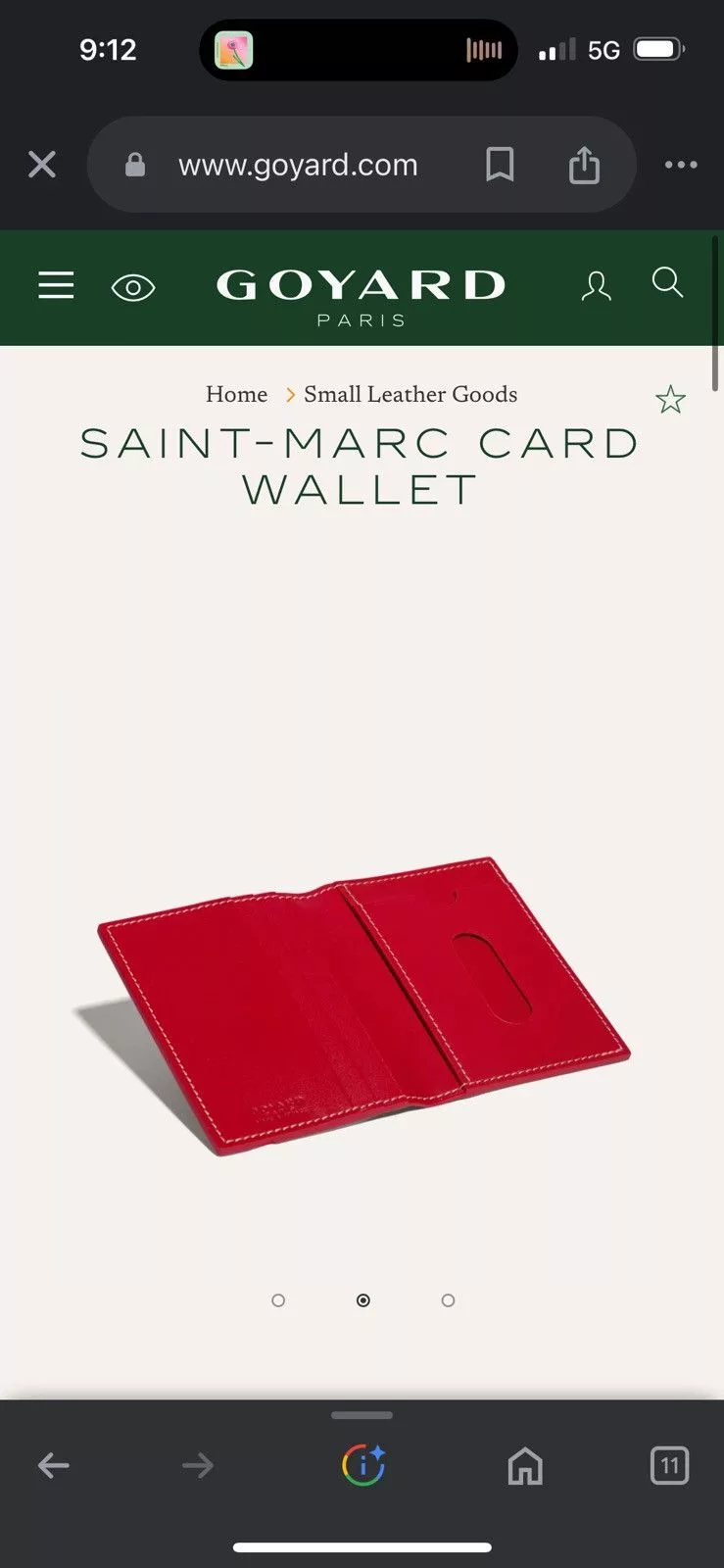 Goyard Wallets Goyard St Marc card wallet Red