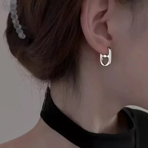 Other Earrings Other Heart Earrings Silver Streetwear
