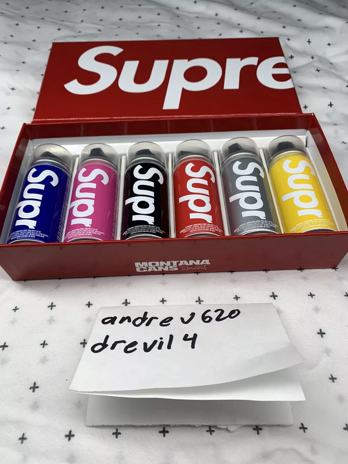 Supreme Supreme Supreme x Montana Mini Can Set Red