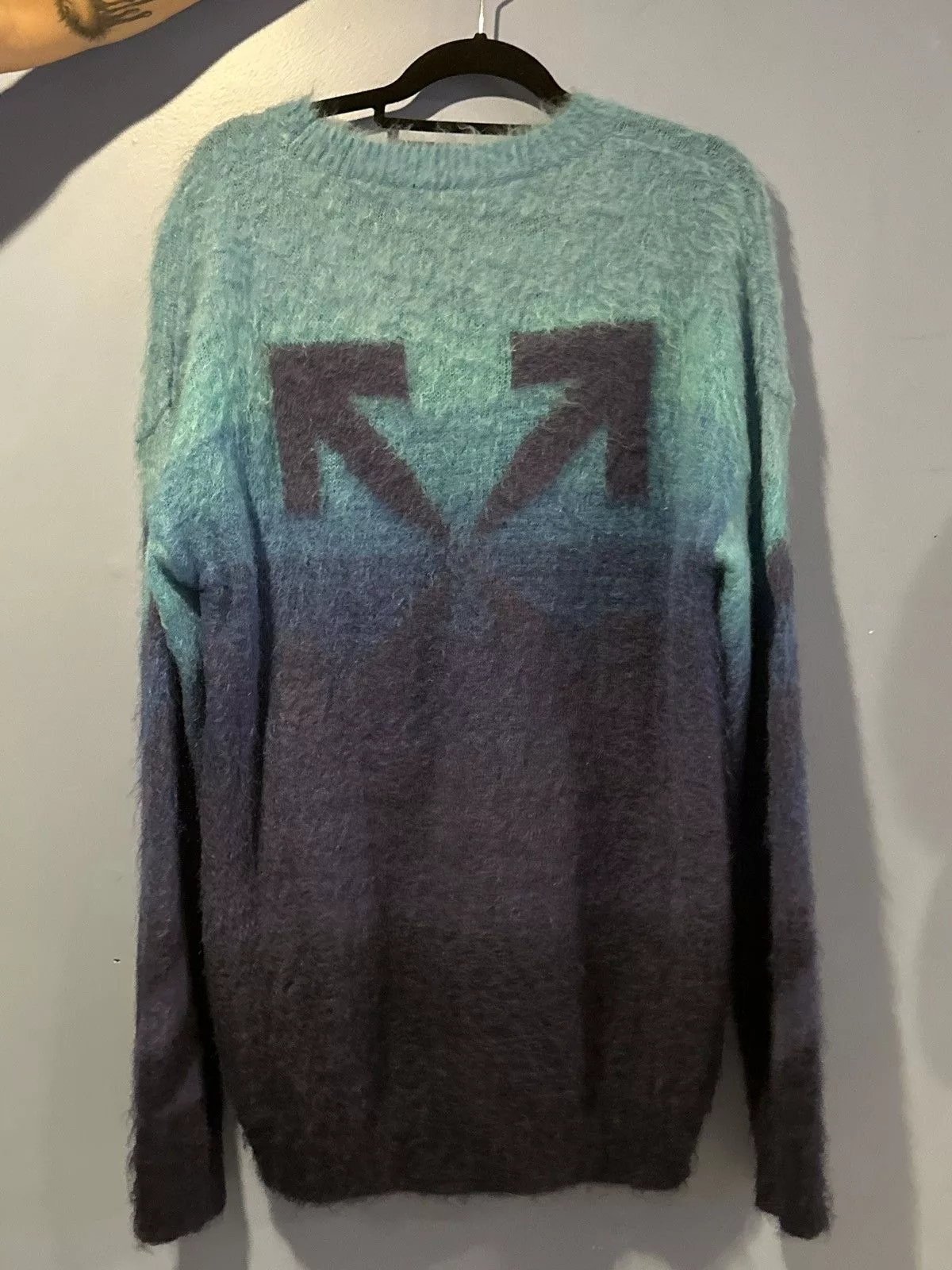 Off-White Sweatshirts Hoodies OFF-WHITE Ombré Sweater Blue
