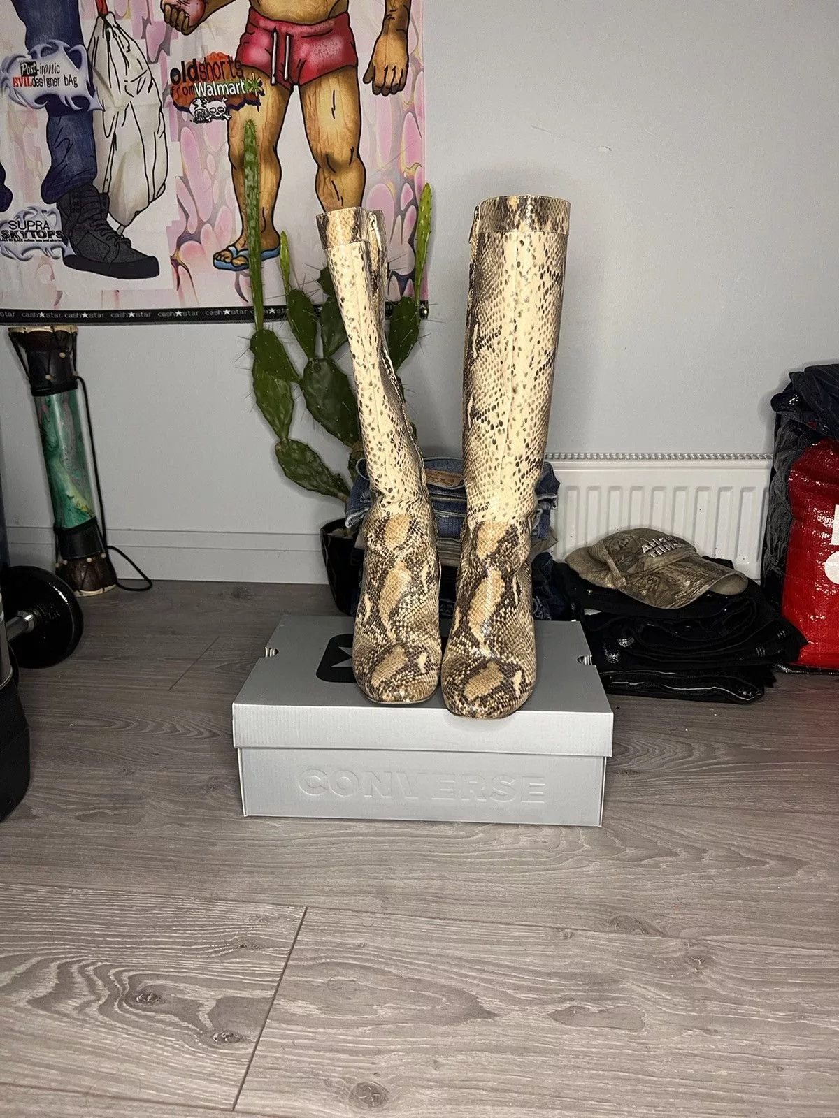 Vintage Boots Vintage snake skin boots Gray